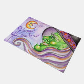 Tapis de sol de sorcière verte Joyeux Halloween dé (Incliné)