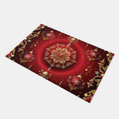 Tapis de sol décoratif de vacances Ornements Rouge (Incliné)