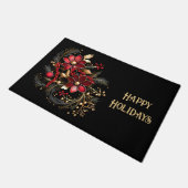 Tapis de sol décoratif fleurs rouges pour les fête (Incliné)