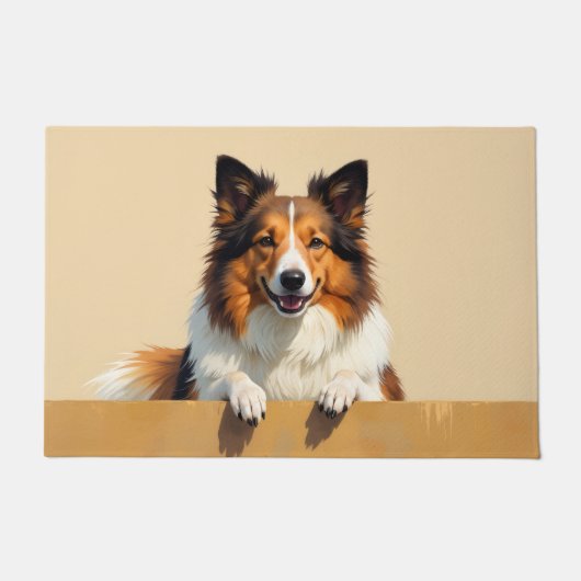 Tapis de sol en forme de Rough Collie (Devant)