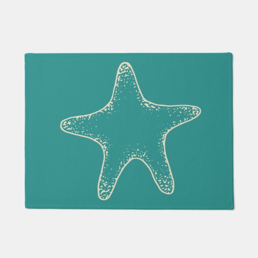Tapis de sol étoile de mer turquoise (Devant)