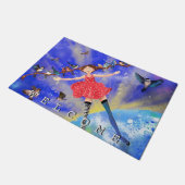 Tapis de sol Fille Heureuse et Oiseaux (Incliné)
