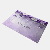 Tapis de sol Fleurs Violettes avec Perles Pendante (Incliné)