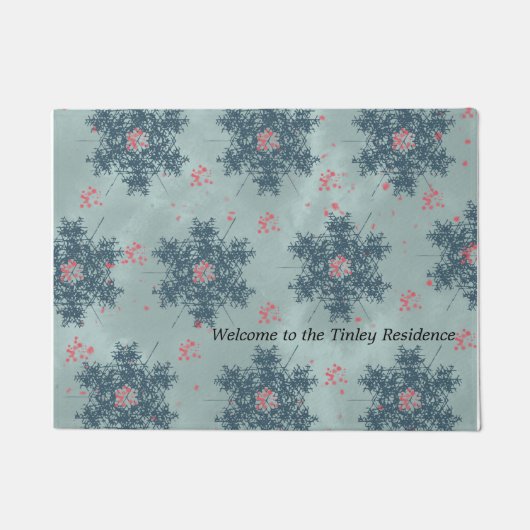 Tapis de sol flocon de neige sarcelle motif (Devant)