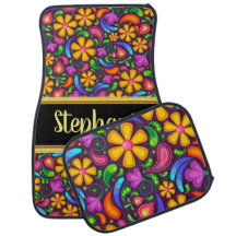 Joli monogramme tissu de matière florale funky