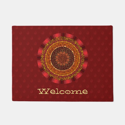Tapis de sol mandala de feu (Devant)