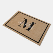 Tapis de sol moderne élégant avec monogramme de no (Incliné)