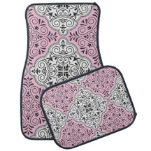Motif rococo rose exubérant