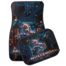 Mustang, voiture, tapis, style tapis, robuste, tec