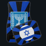 Tapis De Sol Patriotique Israël Parquet de voiture Mat et drape<br><div class="desc">Parquet de voiture : Retro Israel,  Menorah & Israel draps de sol ensemble avec nom monogrammed / famille - amour mon pays,  vacances d'été,  fête des pères / fans de sports</div>