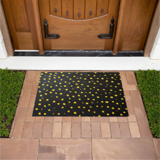 Tapis de sol - Peinture noire et jaune motif Hallo