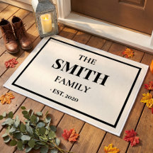 Tapis de sol personnalisé avec nom de famille gran