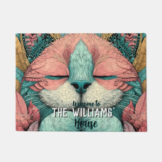Tapis de sol pour chatons félin boho (Devant)
