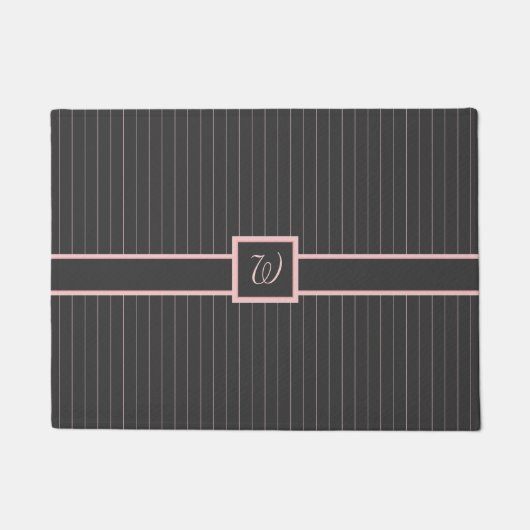 Tapis de sol rayé de rose et noir (Devant)