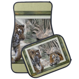 Tapis De Sol Tigres, Zèbre, Giraffe, Jungle Primitive