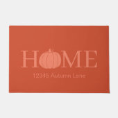 Tapis de sol typographique Citrouille Orange HOME (Devant)
