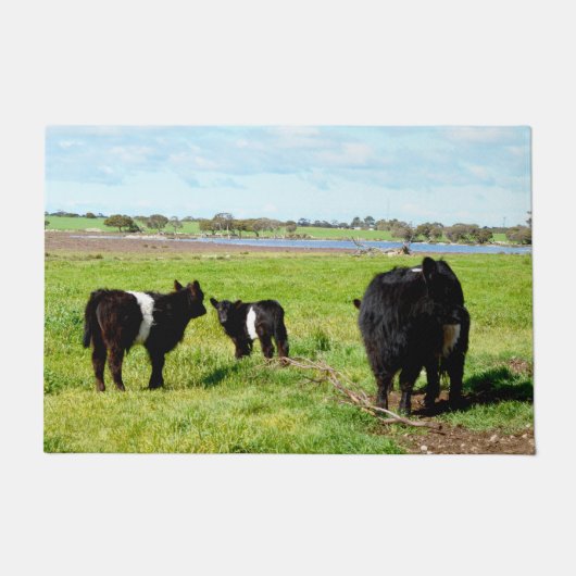 Tapis de sol Vaches Galloway Mère et Bébé (Devant)