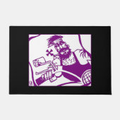 Tapis de sol violet noir et blanc Biker Bro (Devant)