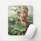 Tapis De Souris 0536 Bourgogne Hollyhocks Mousepad (Avec souris)