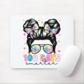 Tapis De Souris 100 Days Smarter Messy Bun Girl 100th Day Of Schoo (Avec souris)
