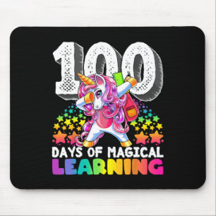 Tapis De Souris 100 jours d'apprentissage magique dabbing unicorn