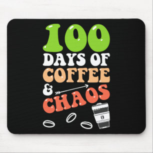Tapis De Souris 100 Jours de café et de chaos 100e jour école Teac