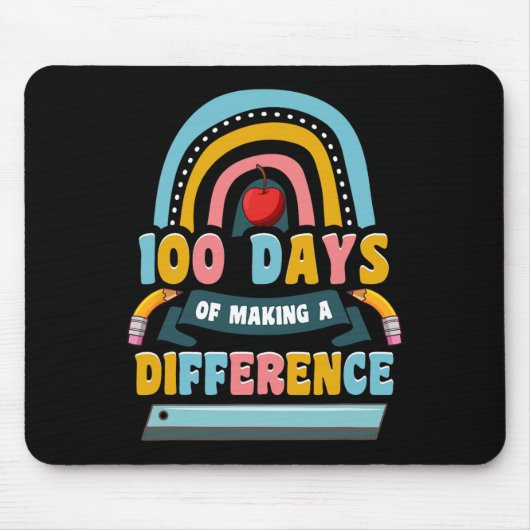 Tapis De Souris 100 Jours De Faire Une Différence Enseigner Aux En (Devant)