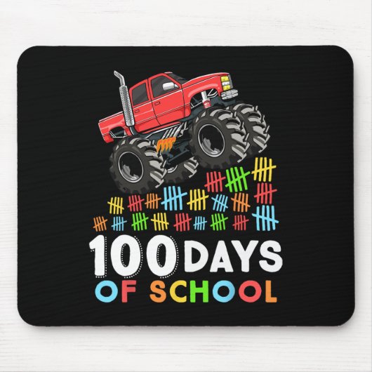 Tapis De Souris 100 jours de l'école Monster Truck 100e jour de Sc (Devant)