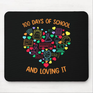 Tapis De Souris 100 Jours D'École Et L'Aimer Coeur Avec Teachi
