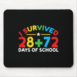 Tapis De Souris 100 Jours D'École J'Ai Survécu 28 + 72 Jours De Sc