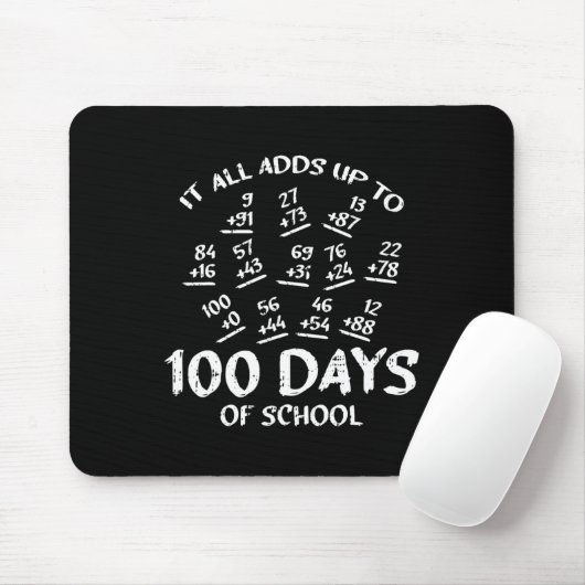Tapis De Souris 100 Jours D'École Math Addition Cool Enseignant Ét (Avec souris)