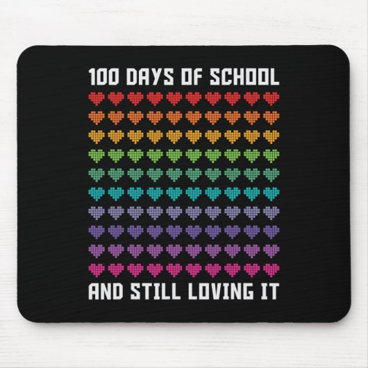 Tapis De Souris 100 Jours d'école mignonne et toujours aimer Coeur (Devant)