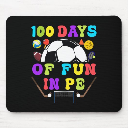 Tapis De Souris 100 Jours D'École PE Enseignant Gym Coach Phys Ed  (Devant)