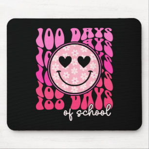 Tapis De Souris 100 Jours Jour D'école Rose Daisy Visage Souriant
