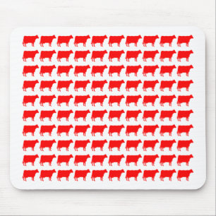 Tapis De Souris 100 vaches - rouge