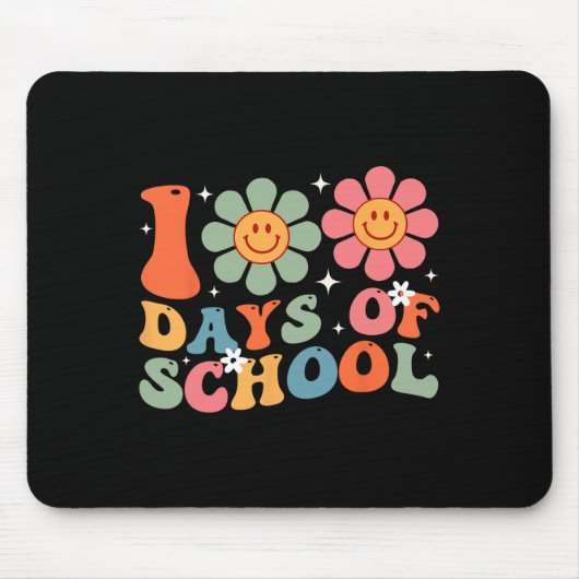 Tapis De Souris 100E Jour De L'École Enseignant Retro Enfants 100 (Devant)