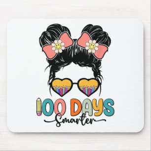Tapis De Souris 100e jour d'école Filles chignon désordonné 100 jo