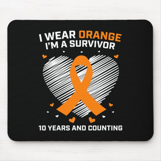 Tapis De Souris 10 ans Cancer Libre Leucémie Survivant Cadeaux Ora (Devant)