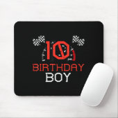 Tapis De Souris 10 Birthday Boy Speedometer Race Flag 10th Bday Bo (Avec souris)