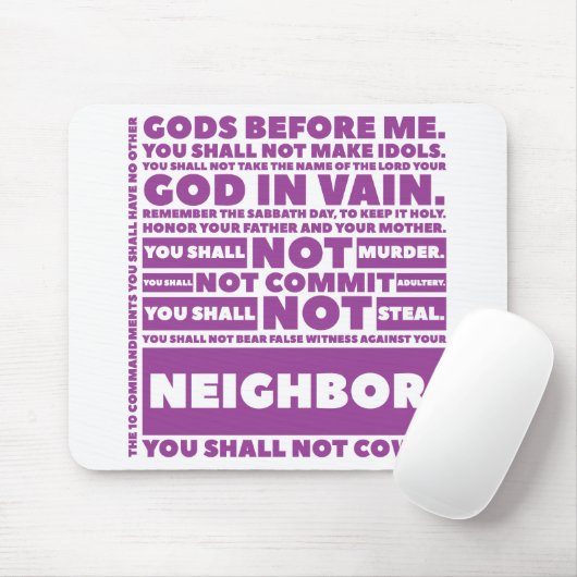 Tapis De Souris 10 Commandements Mousepad (Avec souris)