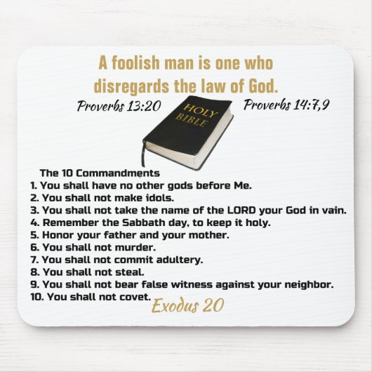 Tapis De Souris 10 Commandements Mousepad (Devant)