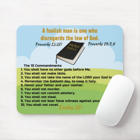 Tapis De Souris 10 Commandements Mousepad (Avec souris)