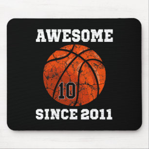 Tapis De Souris 10e anniversaire Bysketbyll Lover Cadeau 10 Ans V