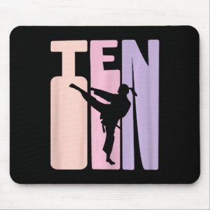 Tapis De Souris 10e anniversaire Cadeau Karate Retro Taekwondo Mar