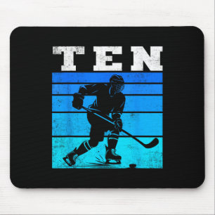 Tapis De Souris 10e anniversaire de hockey sur glace garçons de ho