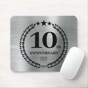 Tapis De Souris 10e anniversaire d'entreprise en argent