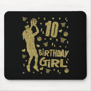 Tapis De Souris 10e anniversaire Filles de basket-ball Fans Joueur