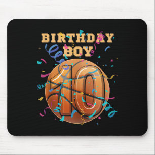 Tapis De Souris 10e anniversaire garçon Dix 10 ans de basket-ball