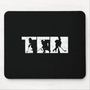 Tapis De Souris 10e anniversaire Retro Hockey sur glace 10 ans Boy