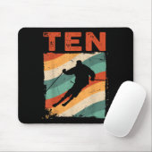 Tapis De Souris 10e anniversaire Retro Ski Ski 10 ans Garçons Gi (Avec souris)